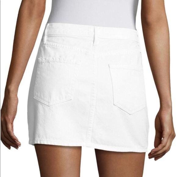 FRAME Le Mini Denim Skirt Blanc White 26 - Picture 2 of 6